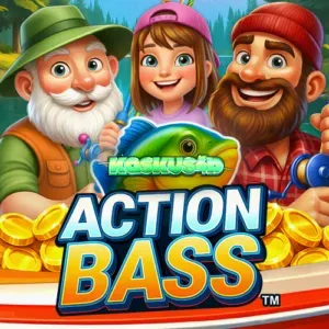 Tampilan visual slot Action Bass dengan latar belakang bawah air